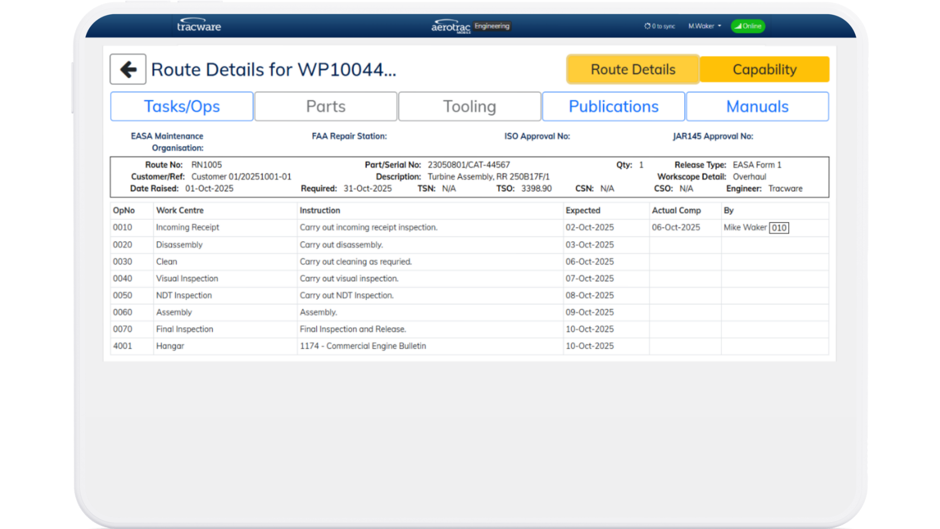 Aerotrac Mobile (ATM) Engineering - Route Details